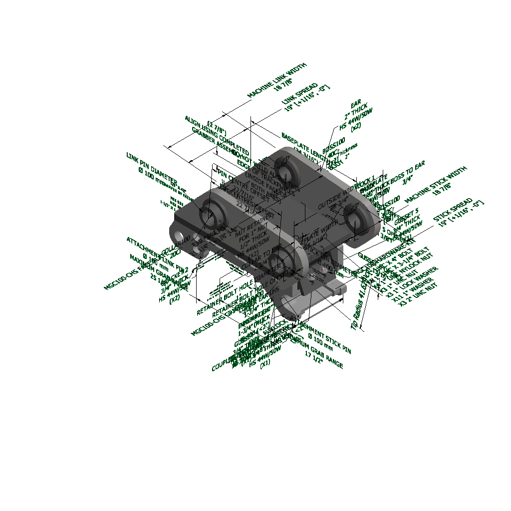 An image of a Severe Duty Multi-Grab Manual Coupler for Link-Belt 460X2