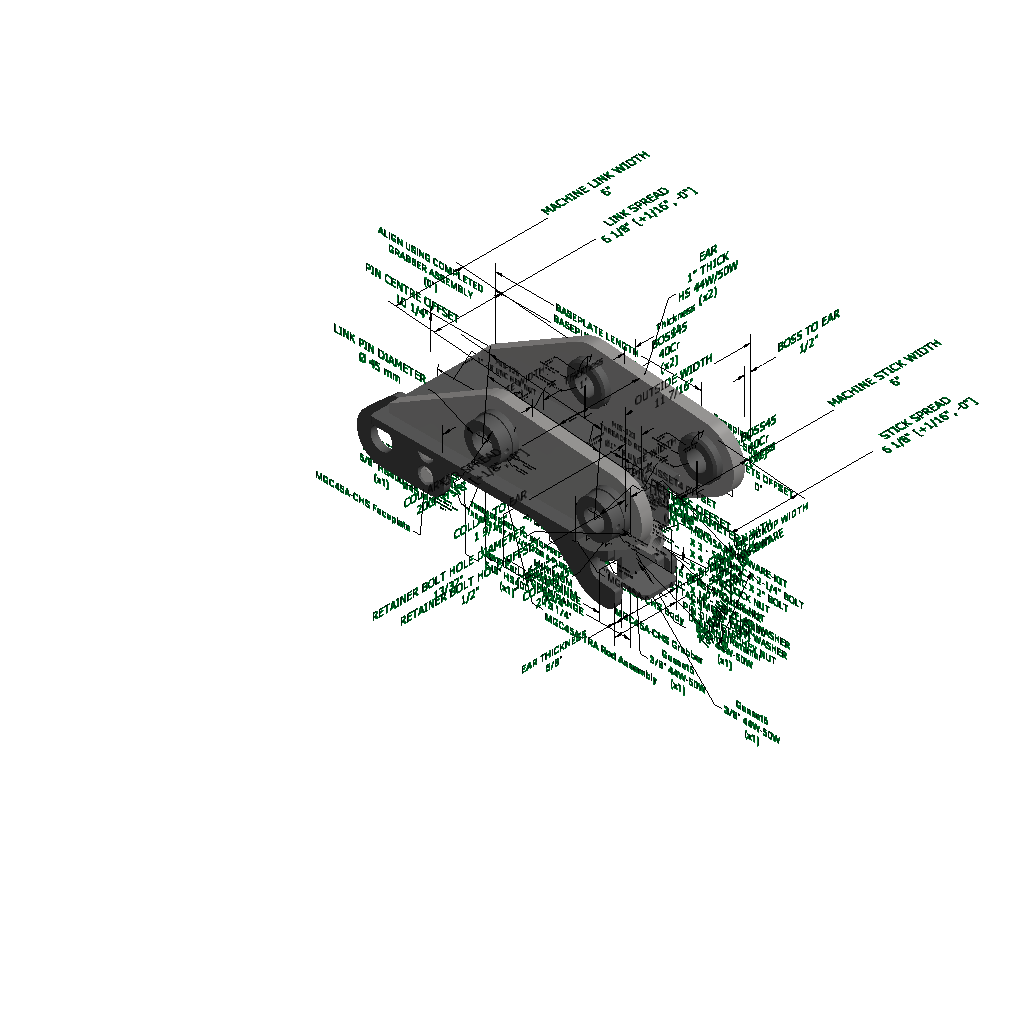 An image of a Severe Duty Multi-Grab Manual Coupler for Sany SY55U
