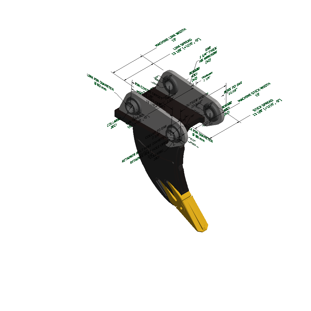 An image of a Rock Ripper & Frost Pick for Hyundai R210LC-7