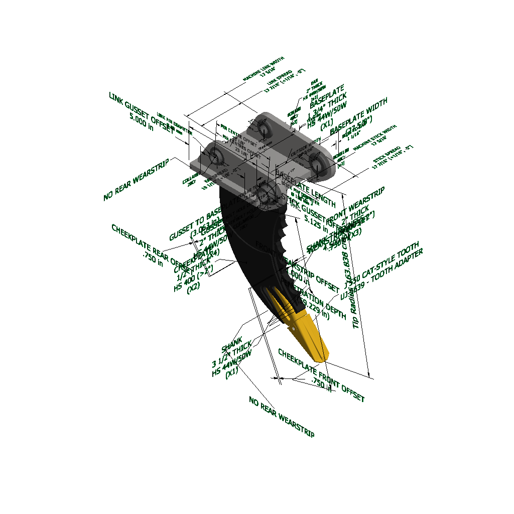 An image of a Stump Ripper for Caterpillar 350(F-Link)
