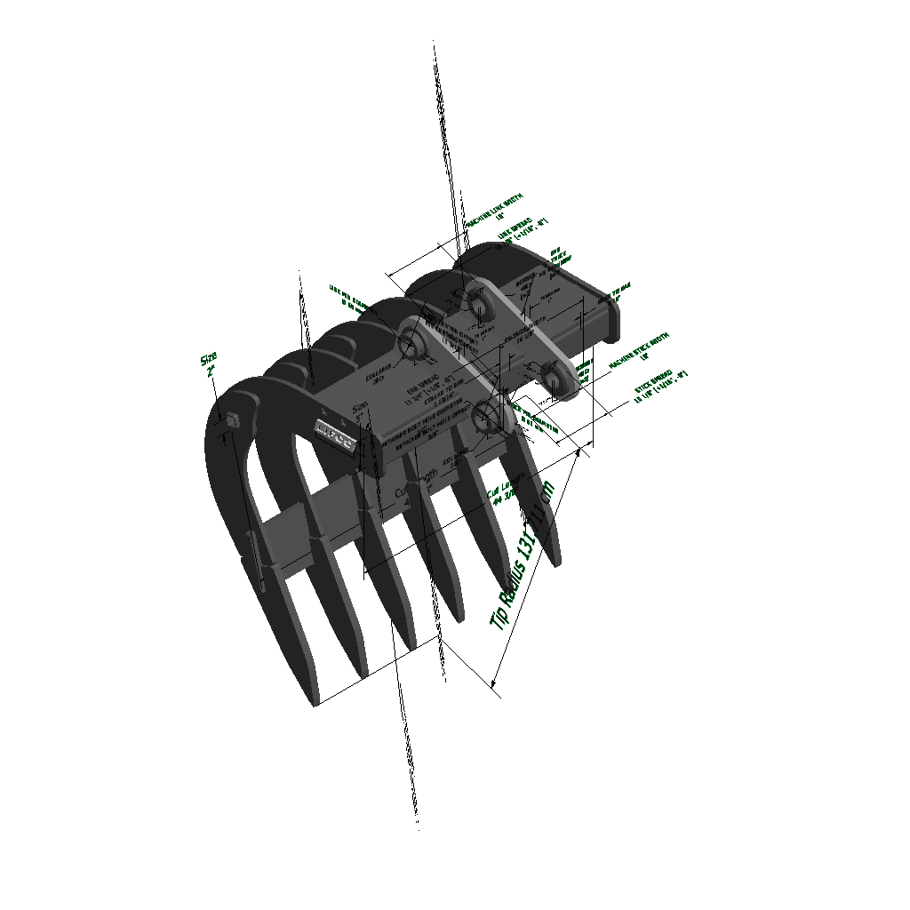 An image of a Heavy Duty Scoop Rake for Link-Belt 130LX