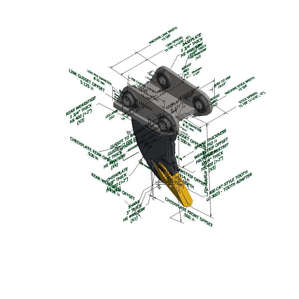 An image of a Rock Ripper & Frost Pick for Caterpillar 324D(CB-Link)