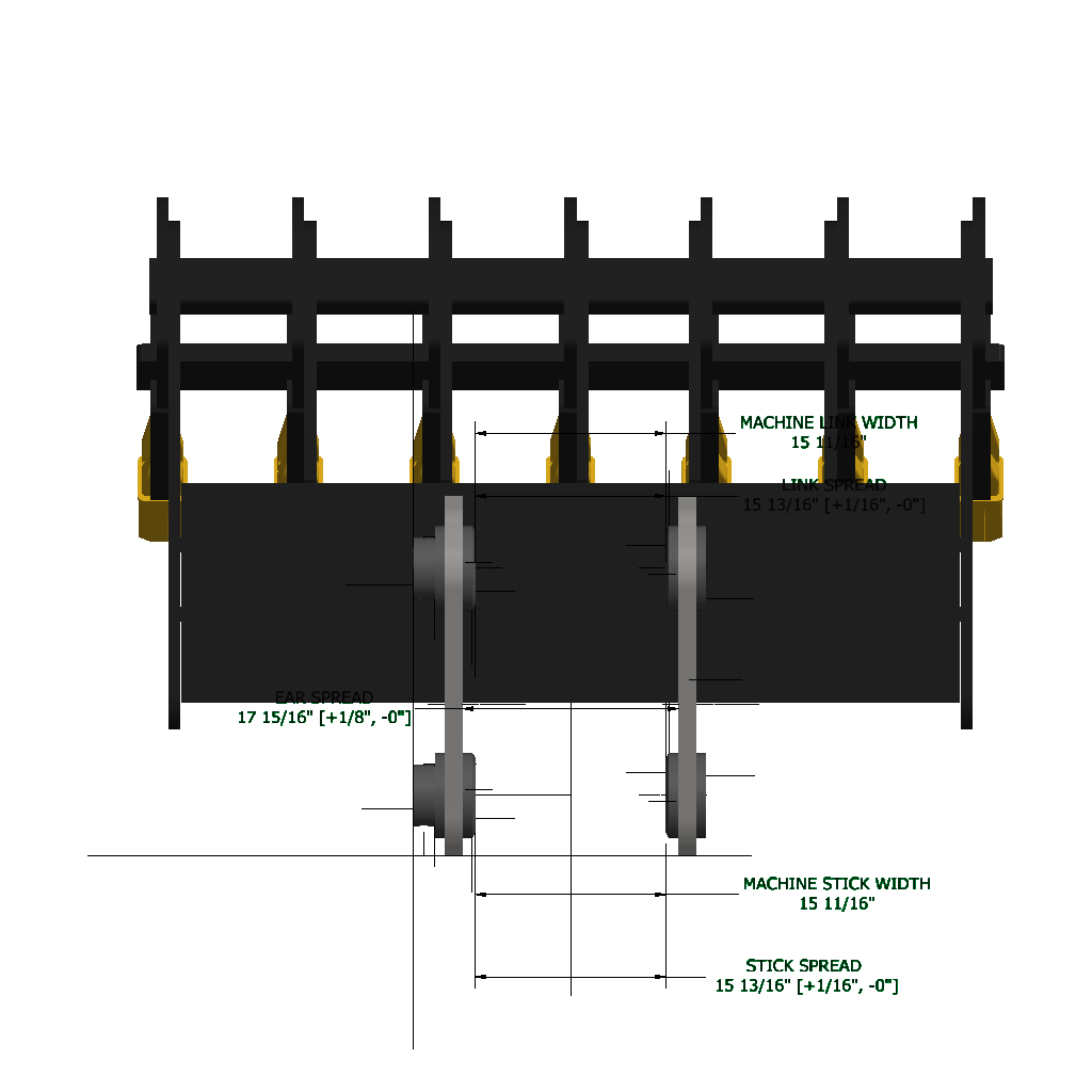 An image of a Severe Duty Scoop Rake 7 Tines for Hyundai R290LC-9