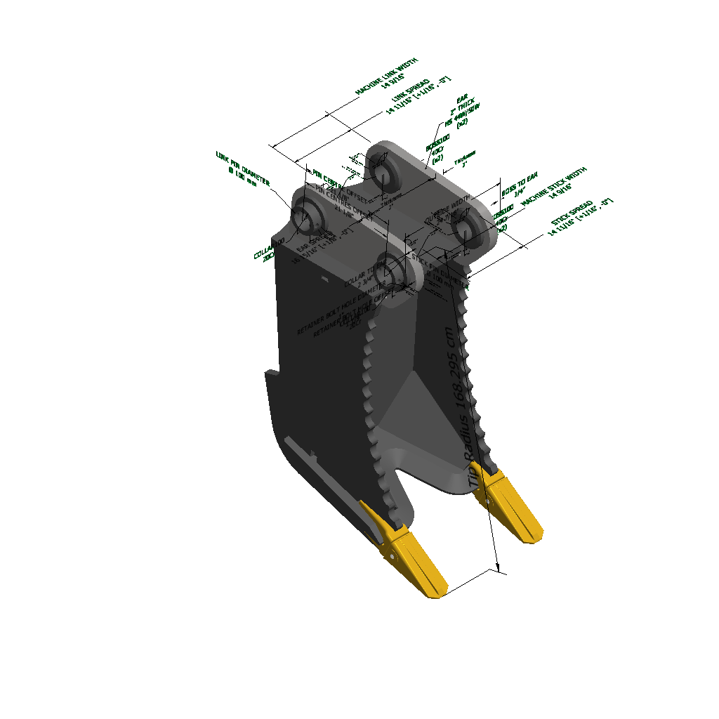 An image of a Double Shank Excavator Stump Puller for Komatsu PC450LC-8