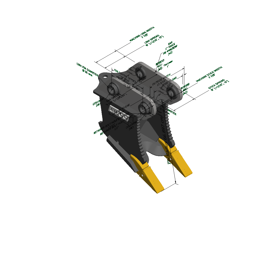 An image of a Double Shank Excavator Stump Puller for Sany SY75C