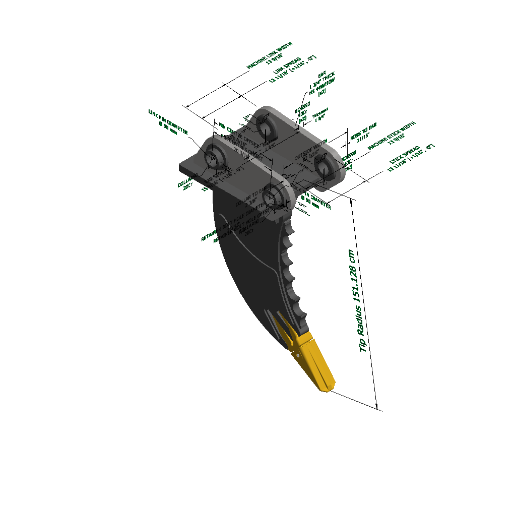 An image of a Stump Ripper for Komatsu PC350-7