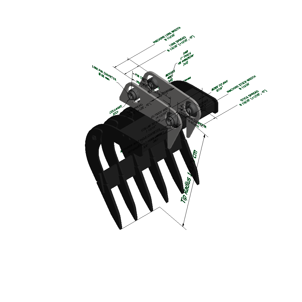 An image of a Heavy Duty Scoop Rake for Caterpillar 312