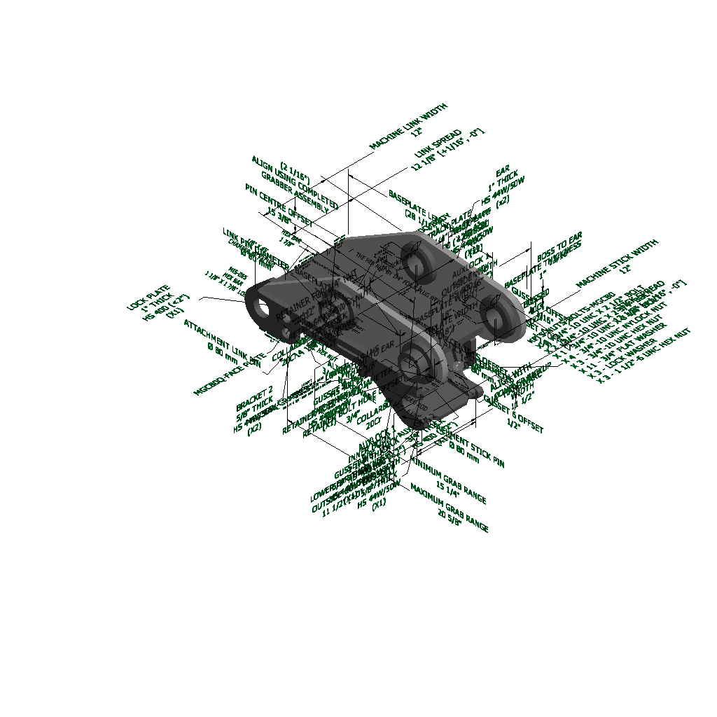 An image of a Severe Duty Multi-Grab Manual Coupler for Hitachi EX160-5