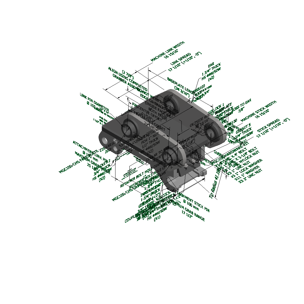 An image of a Severe Duty Multi-Grab Manual Coupler for Hyundai R380LC-9