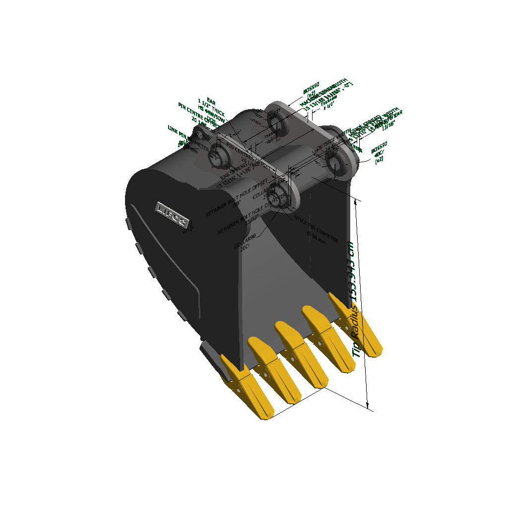 An image of a Severe Duty Digging Bucket for Hyundai R290NLC-7A