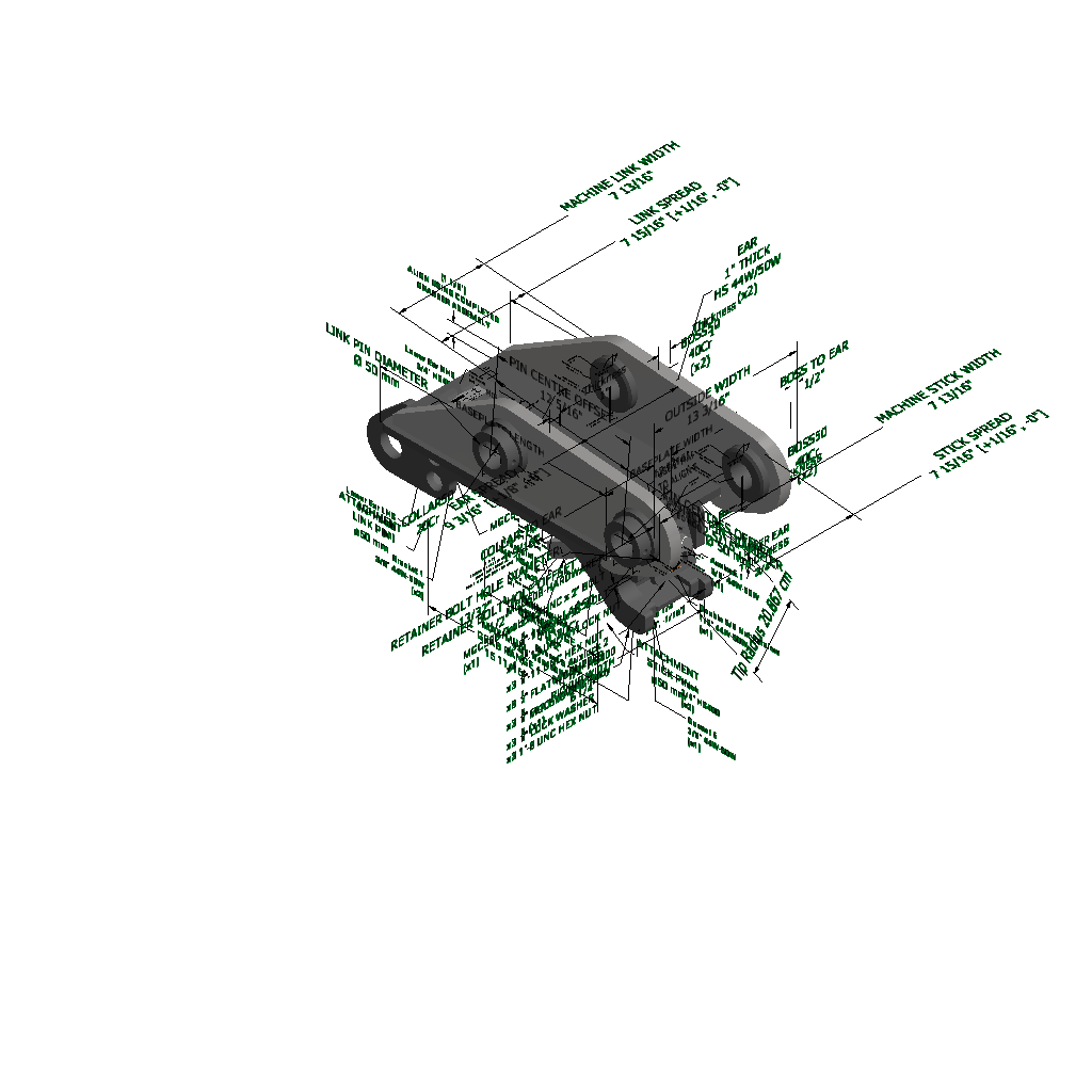 An image of a Severe Duty Multi-Grab Manual Coupler B for Komatsu PC75R-2