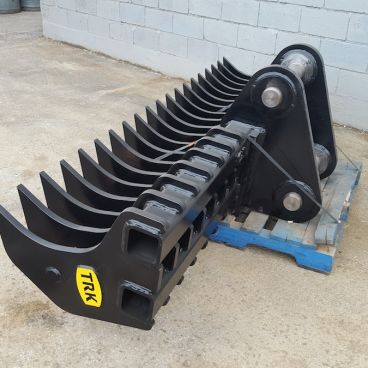 Excavator low profile rake View - 3