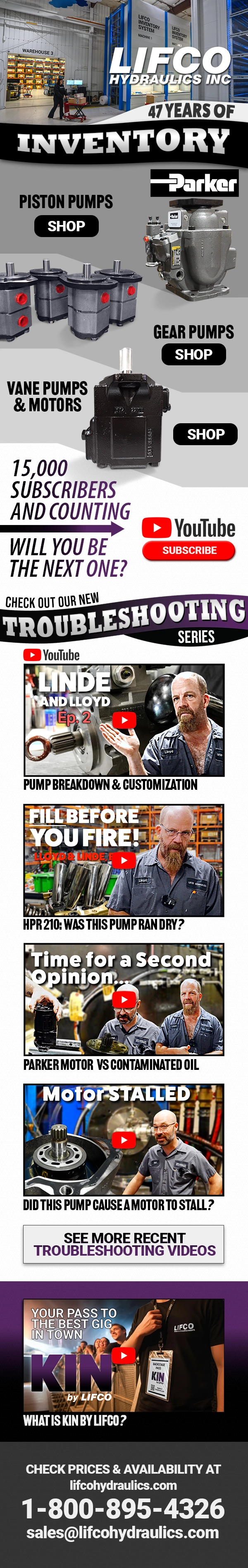 Parker Hydraulic Pumps, Motors & More — Now with Expanded Inventory at Lifco