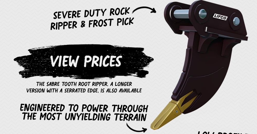 LIFCO Hydraulics & Attachments – Excavator Rippers – Severe Duty Rock Ripper & Frost Pick