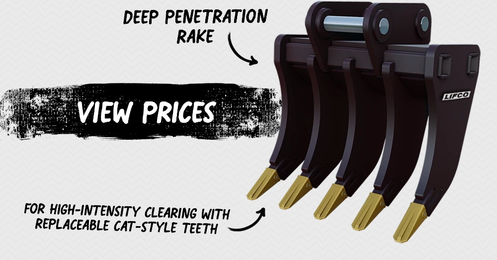 LIFCO Hydraulics & Attachments - Excavator Rakes - Deep Penetration Rakes